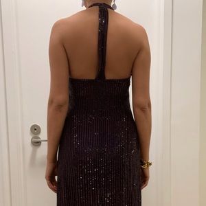 Purple sequined party dress